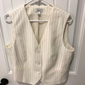 Bar III Ivory Pinstripe Vest